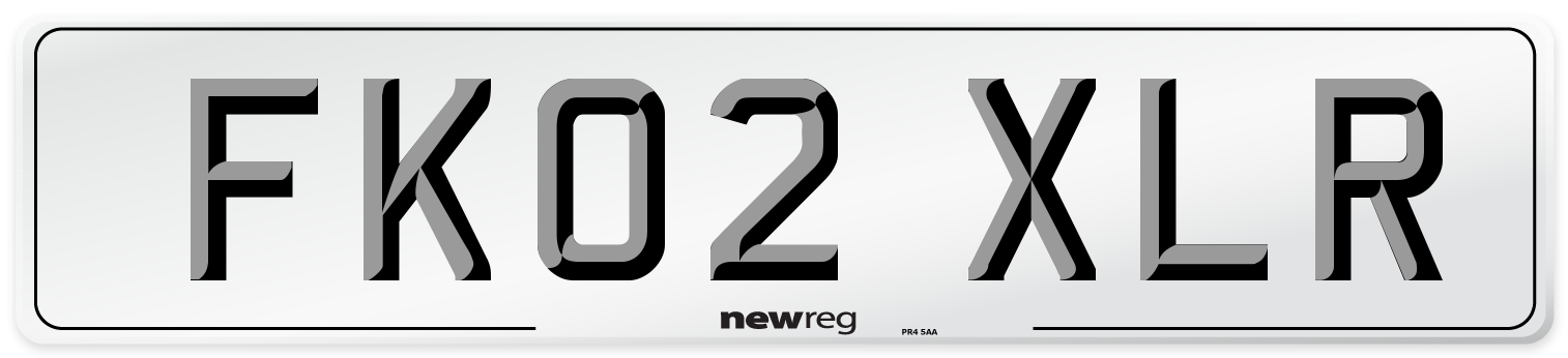 FK02 XLR Number Plate from New Reg